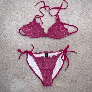 Pink floral bikini